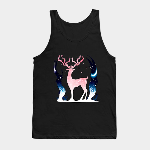 Deer & Cherry Blossom Tank Top by SYnergization